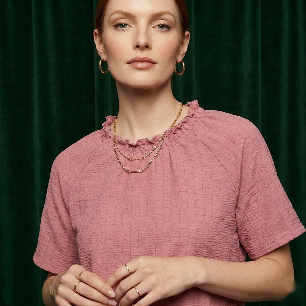The Antique Rose Smocked Top
