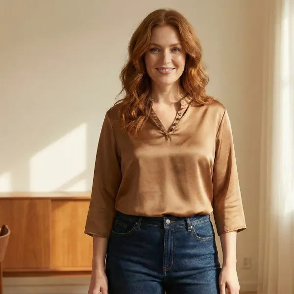 The Sheen Blouse – Brown