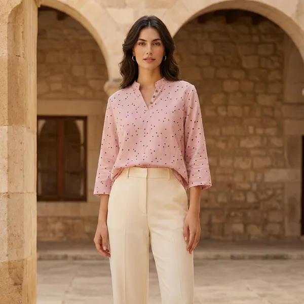 The Dusk Rose Dot Blouse