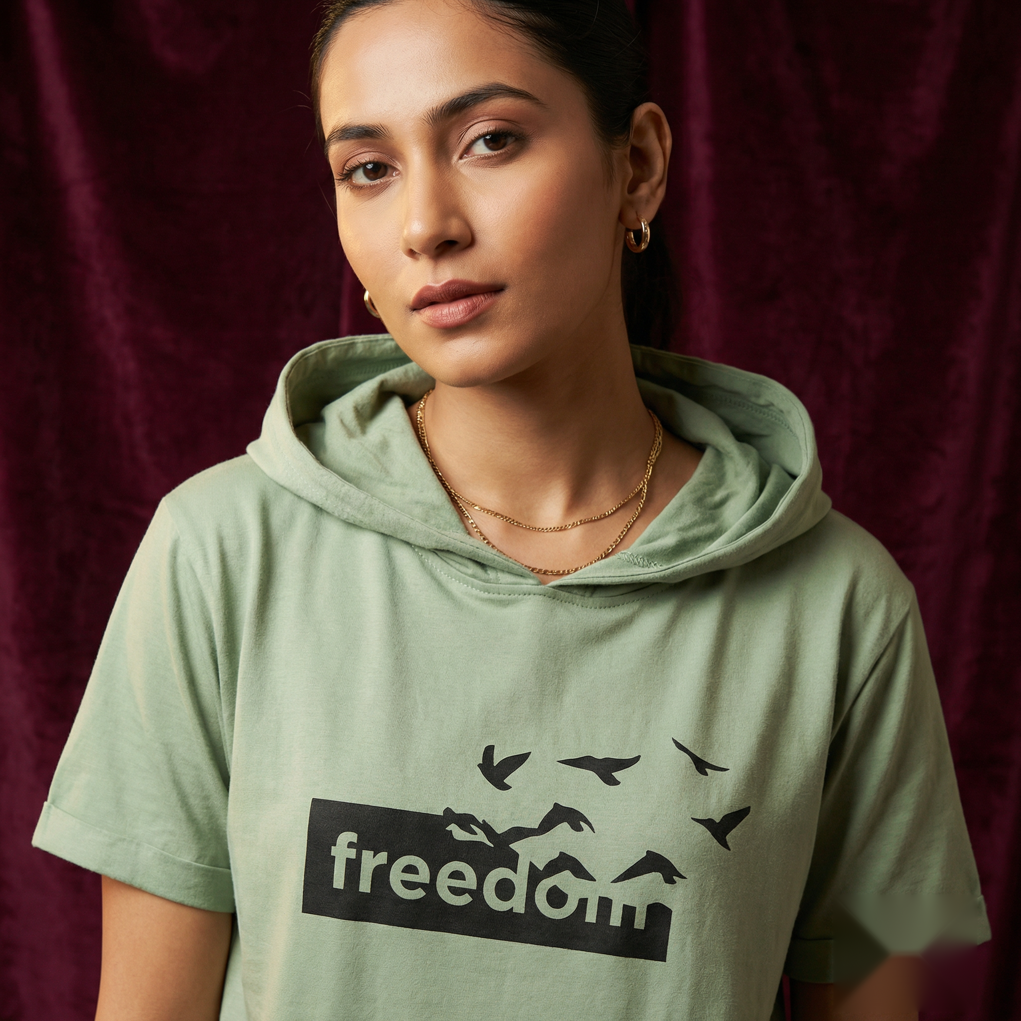 The Sage Flock Hooded Tee