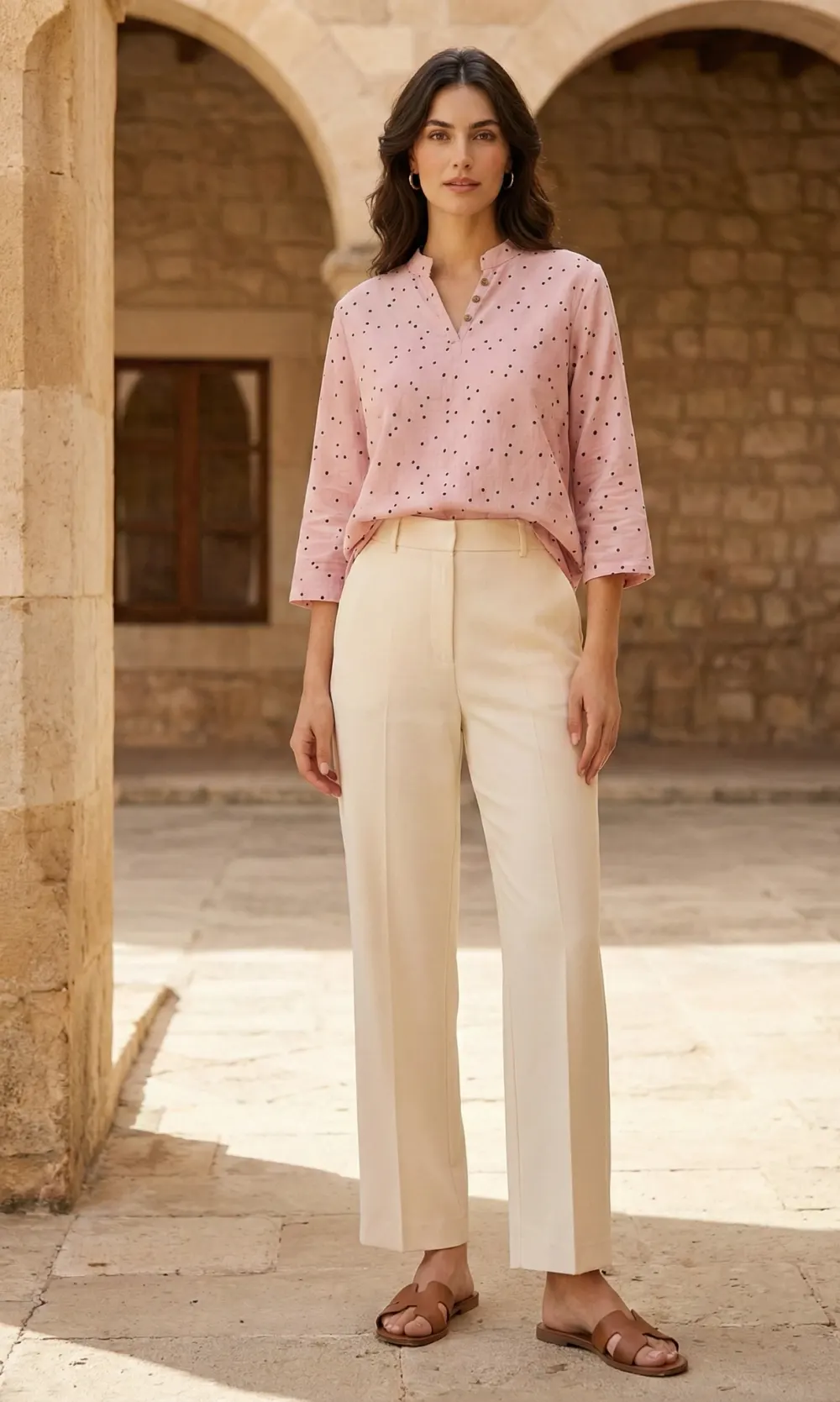 The Pinpoint Dot Blouse – Pink