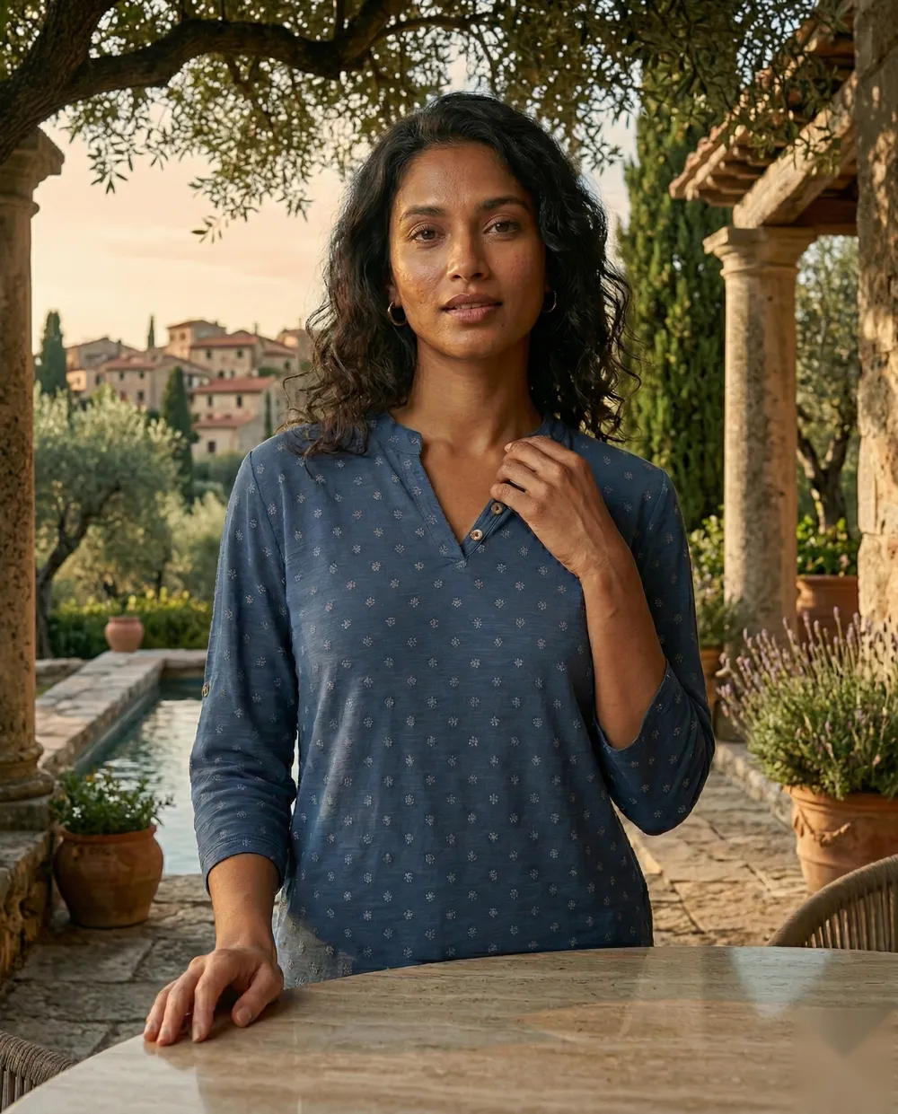 The Indigo Bloom Henley