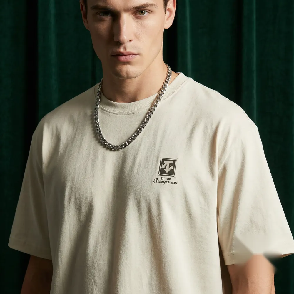 The Crest Tee in Ivory