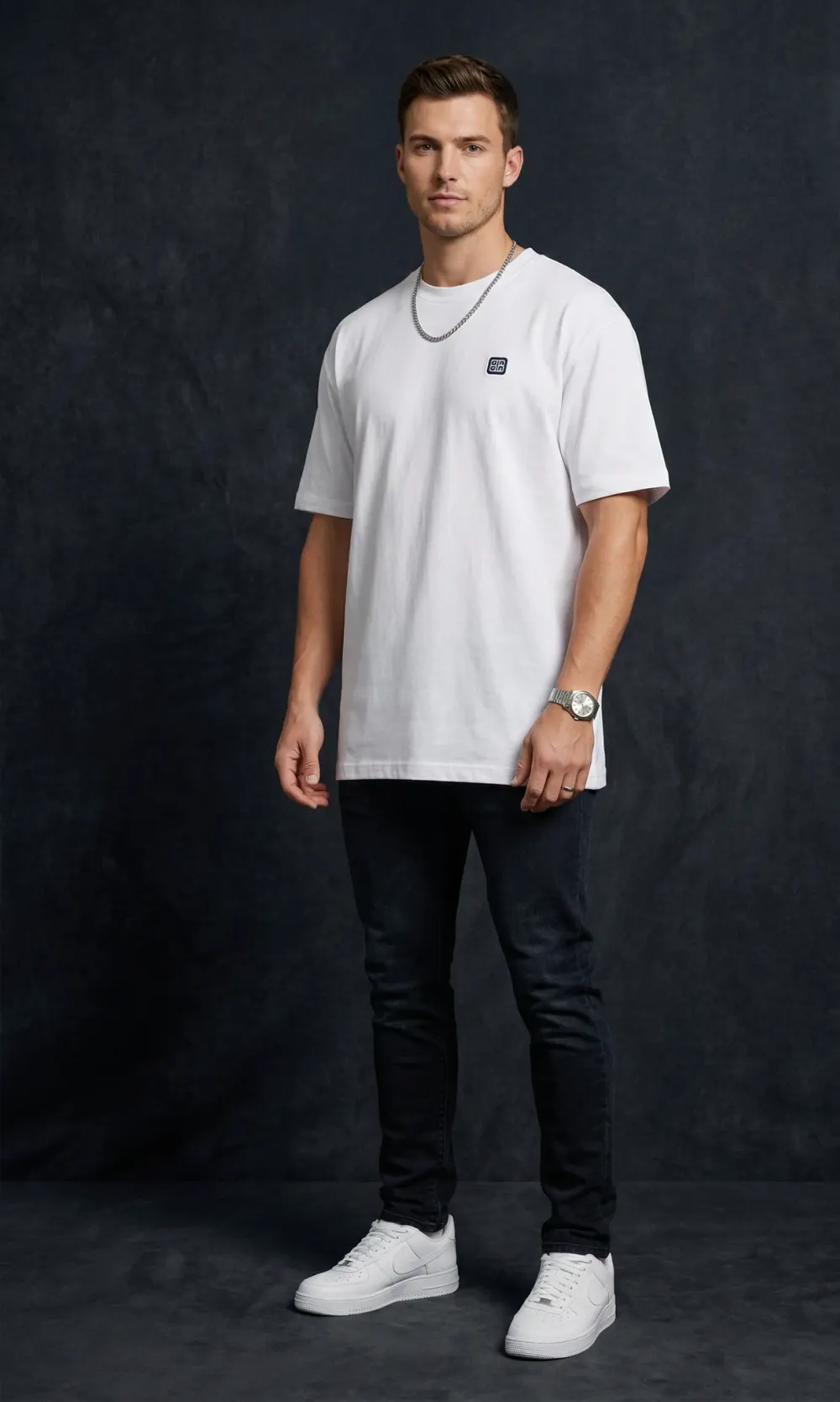 The Logo Patch Crew Tee – White