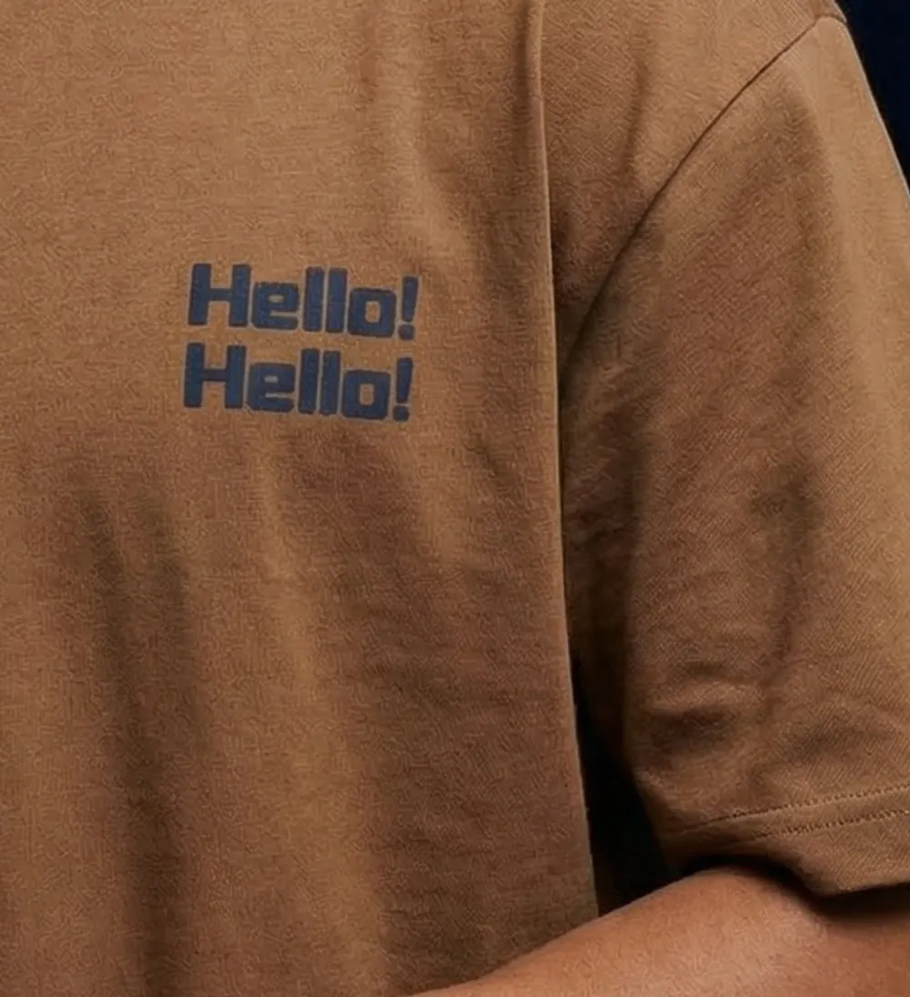 The Hello Tee – Brown — 2