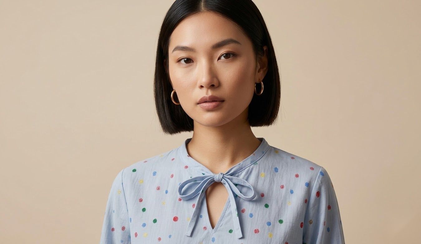 The Confetti Tie-Neck Blouse