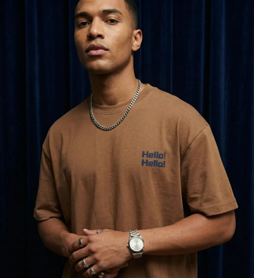 The Hello Tee – Brown