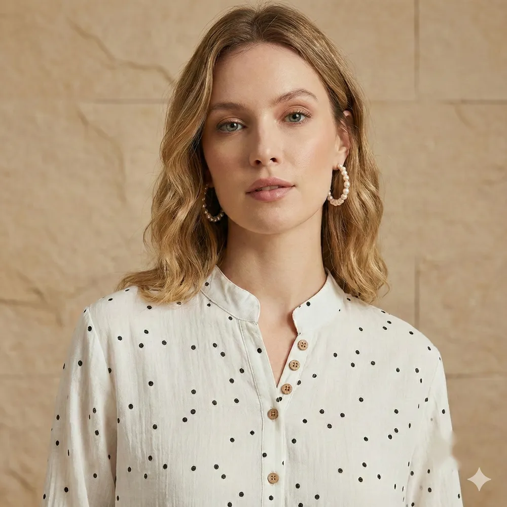 The Ivory Pinpoint Blouse