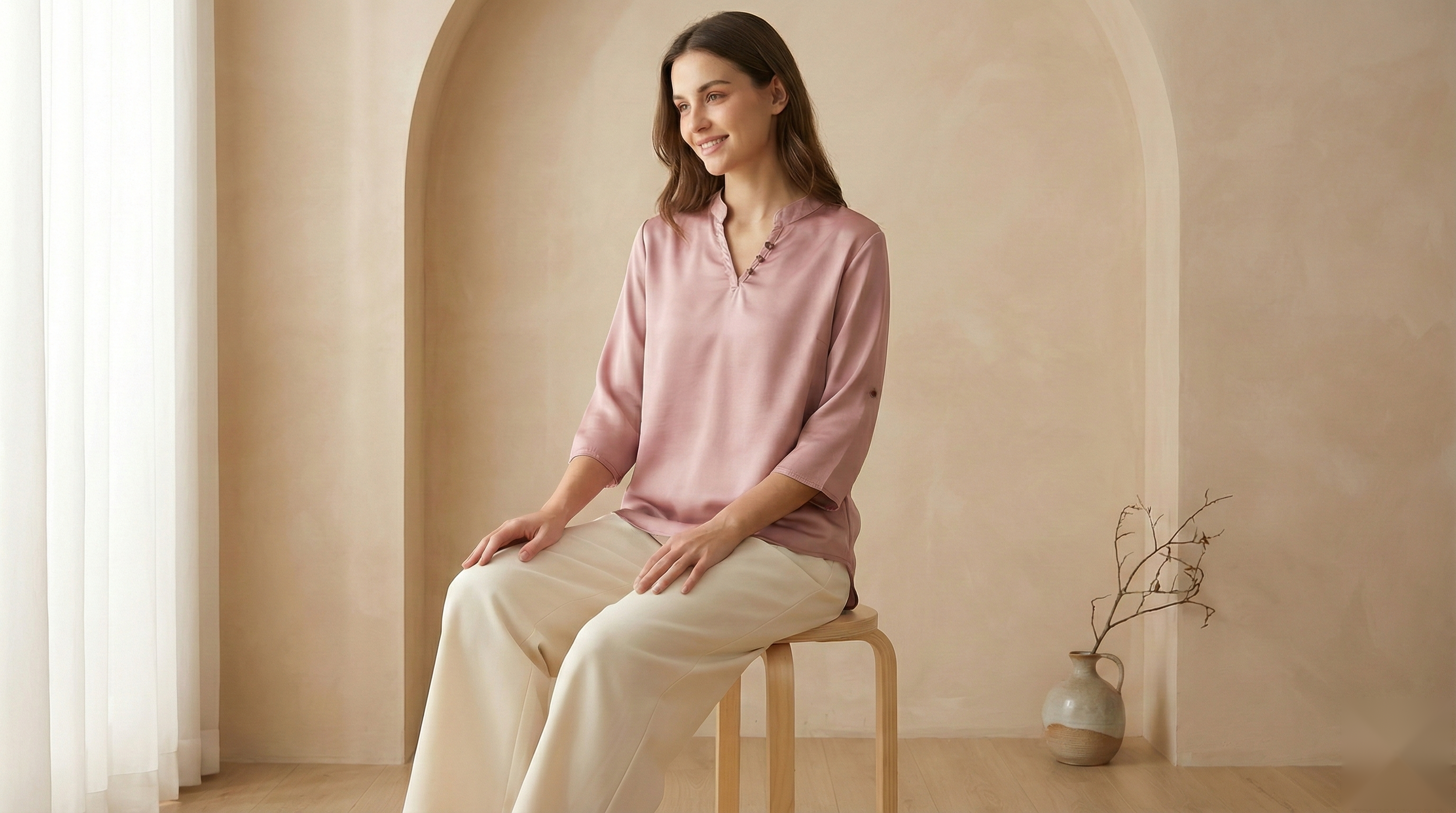 The Rose Satin Blouse