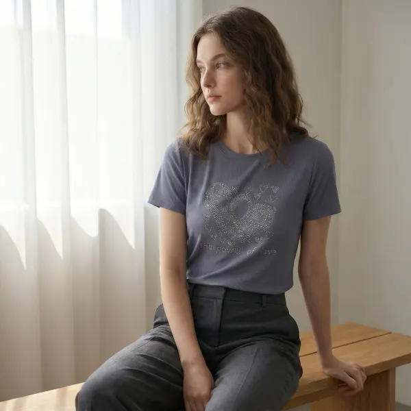 The Crystal Heart Tee – Bluish Gray