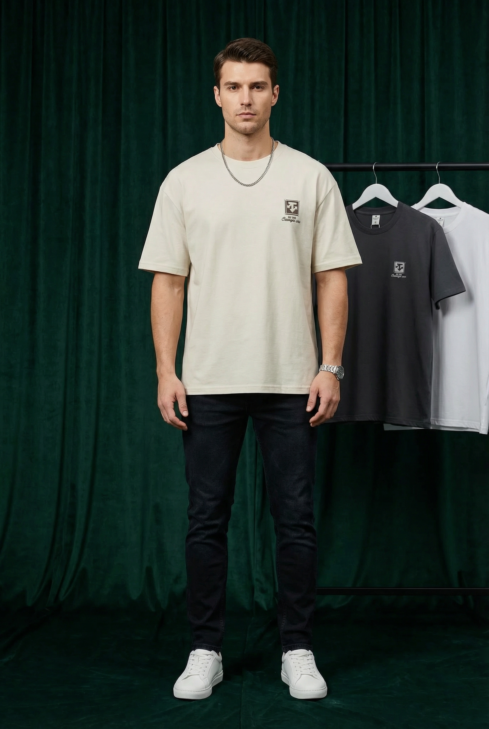 The Crest Tee in Ivory