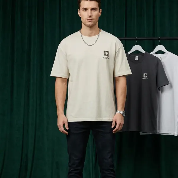 The Crest Tee in Ivory