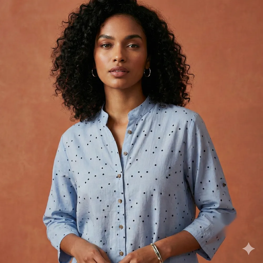 The Chambray Spot Blouse