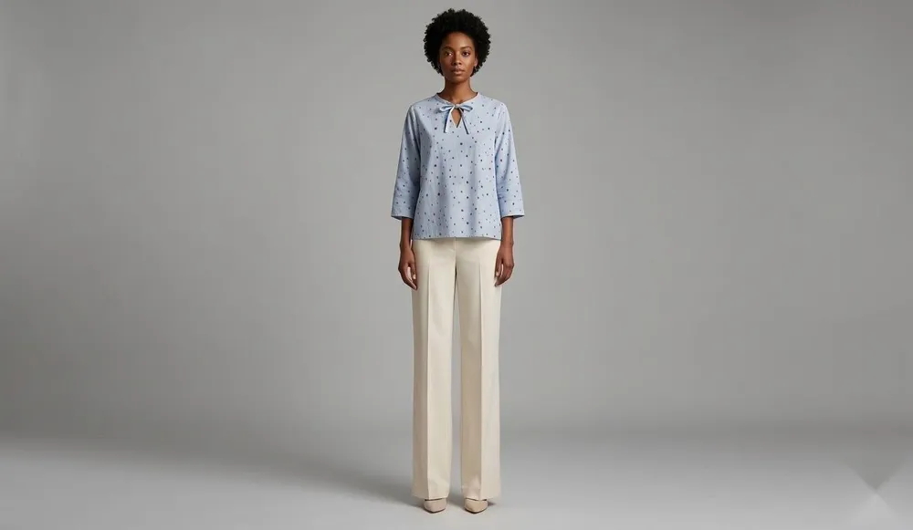 The Confetti Tie-Neck Blouse