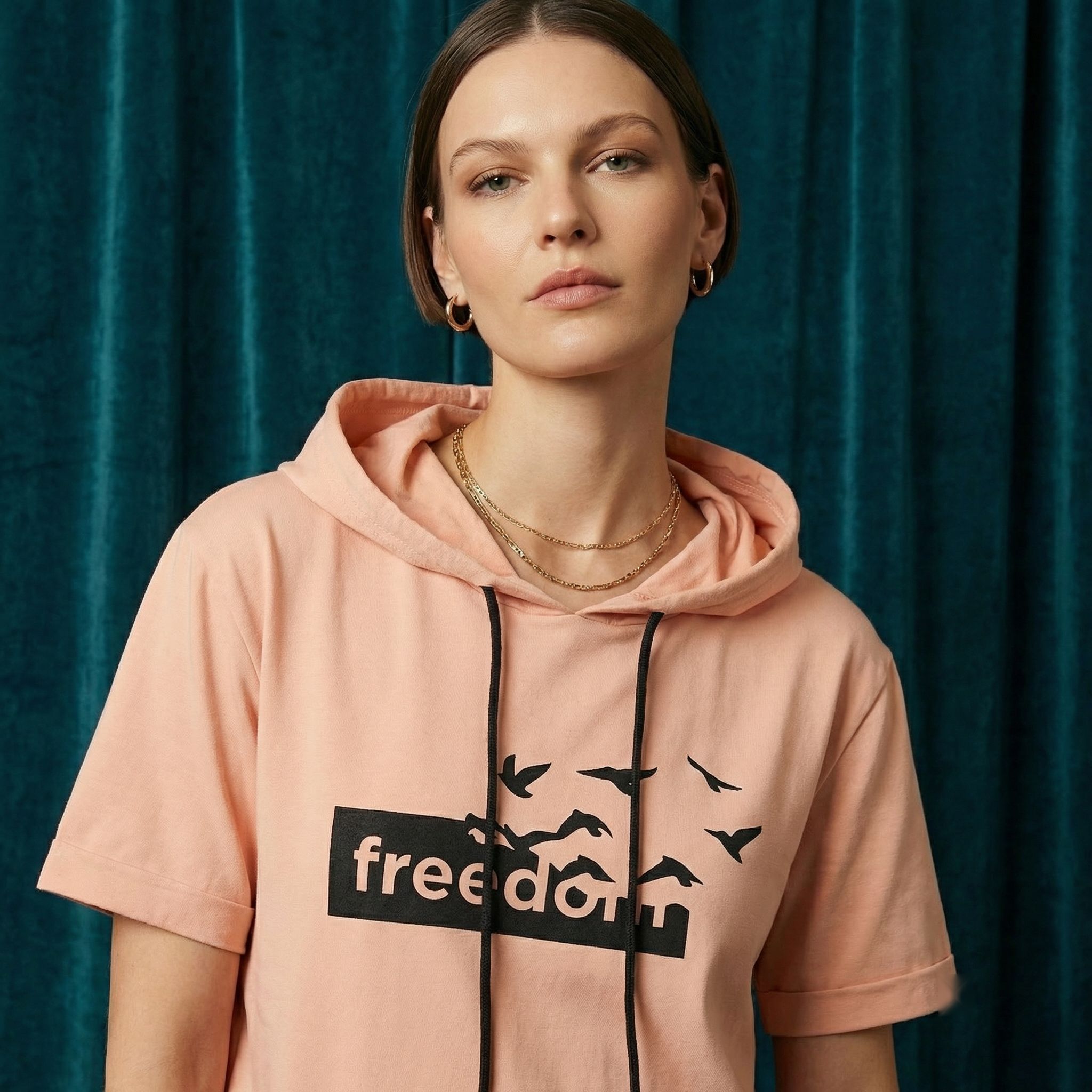 The Peach Flock Hooded Tee