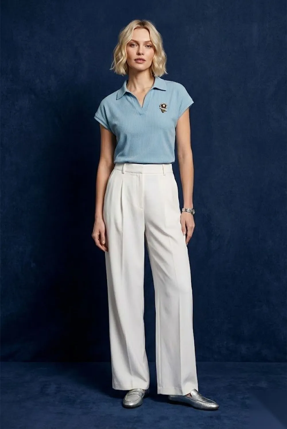 The Powder Blue Corsage Polo