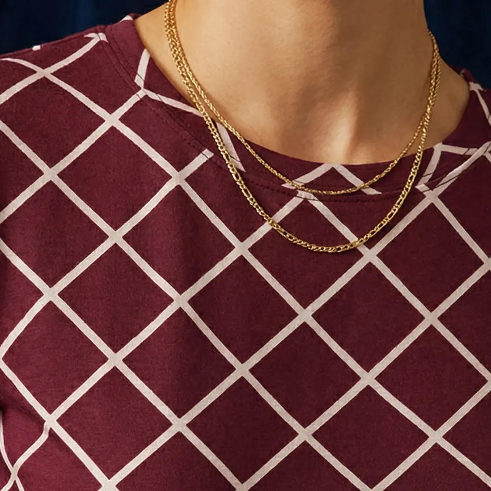 The Lattice Tee – Burgundy — 2