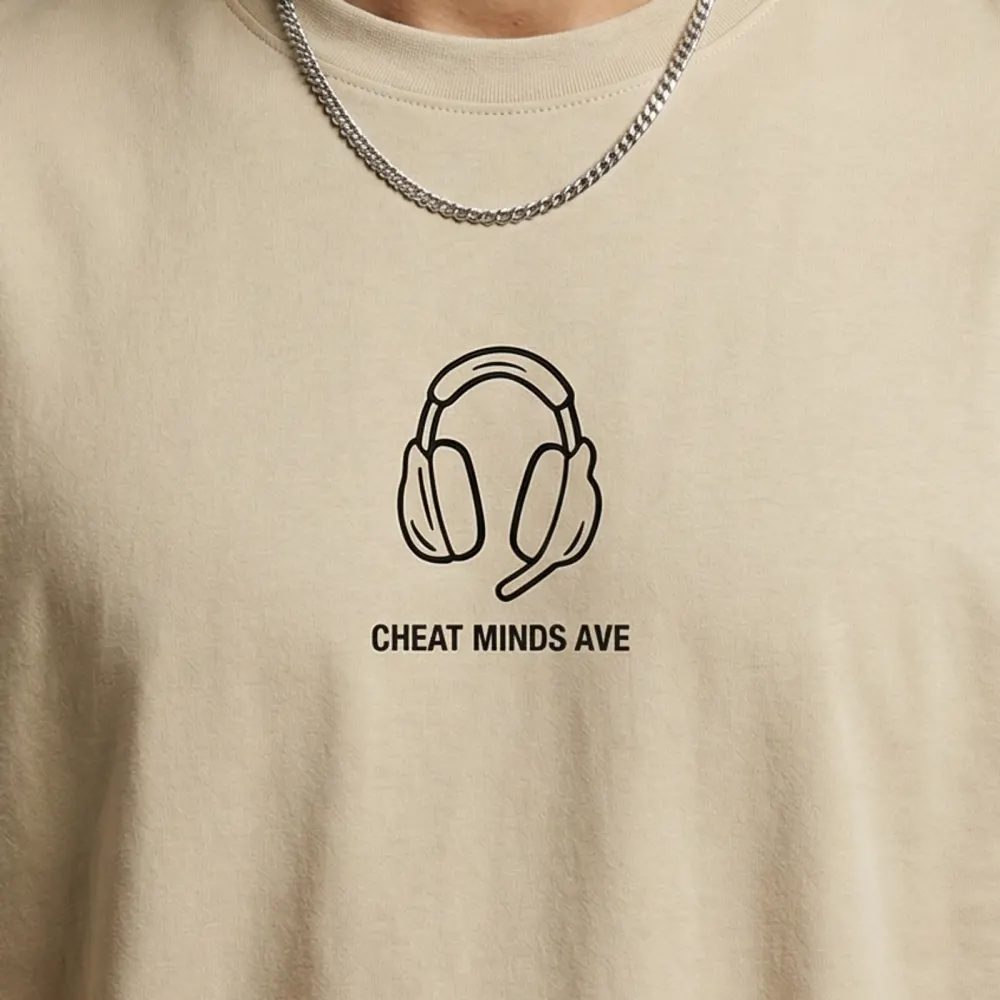 The Headphones Tee – Beige — 2