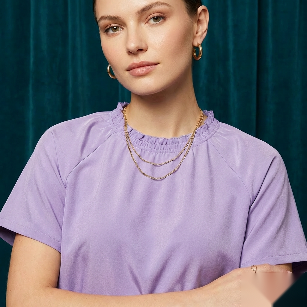 The Lavender Smock Satin Top